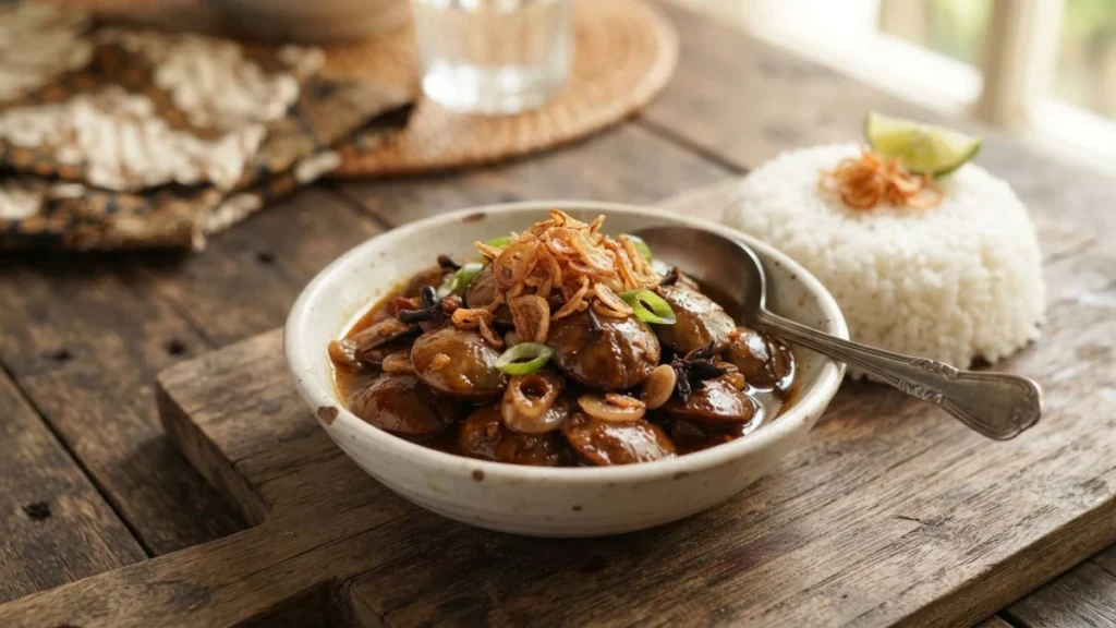 semur jengkol empuk dan tidak bau dengan kuah kecap kental
