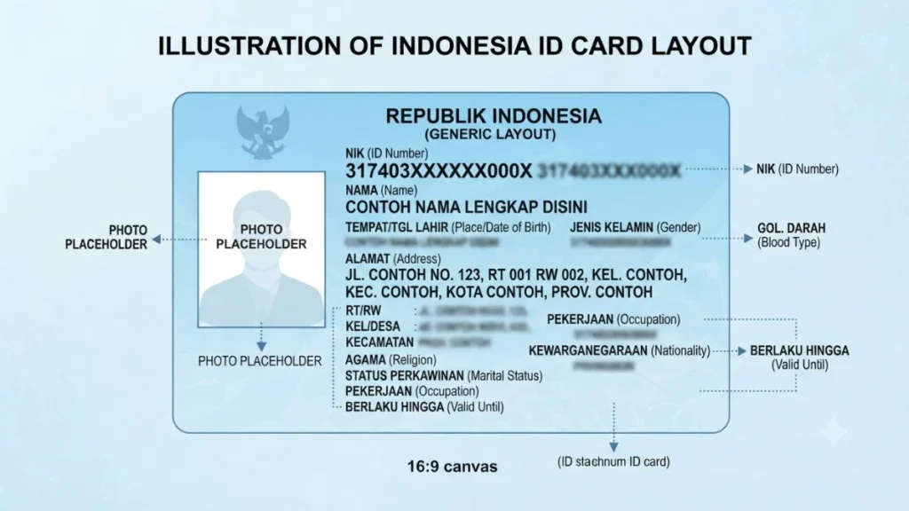contoh e-ktp dan penjelasan cara membaca tiap kolom datanya