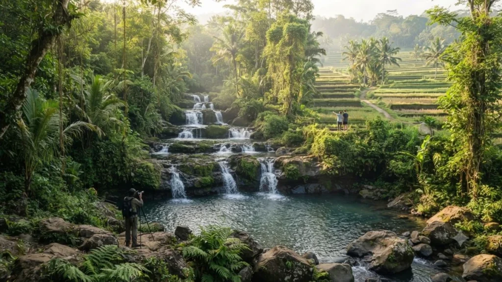 curug 7 bidadari semarang dengan air terjun bertingkat dan kolam alami